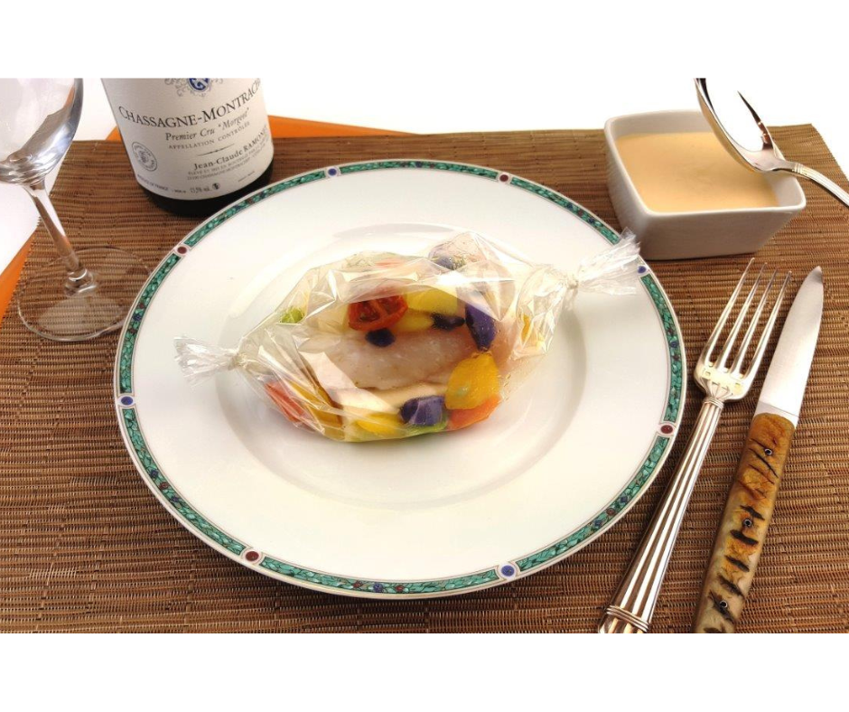 Cabillaud en papillote transparente