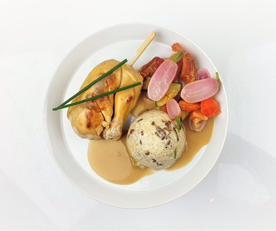 Poulet fermier au foie gras